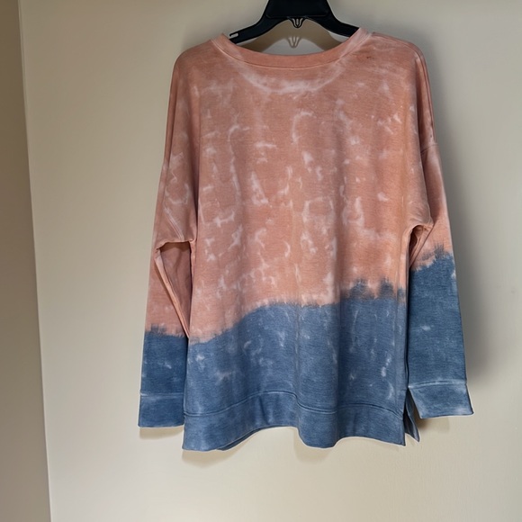 Style & Co Blue/Pink Combo Sweatshirt - Picture 2 of 7